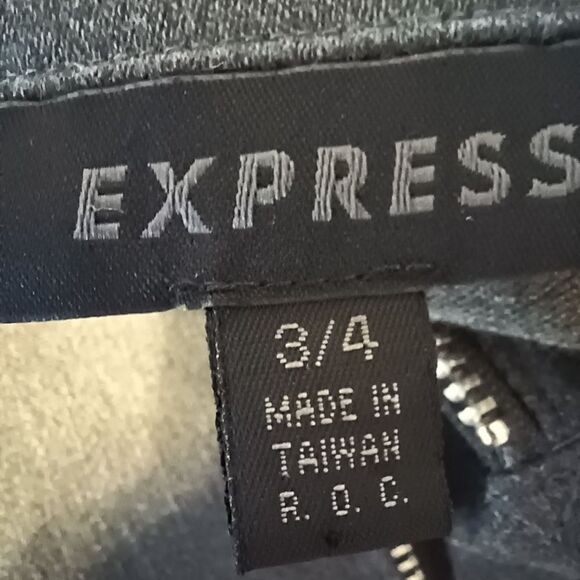 EXPRESS Moto Jacket Collar Neckline Zip Front Button Cuffs Pockets Gray Size S - Picture 5 of 9